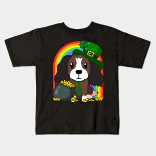 Charles Rainbow Irish Clover St Patrick Day Dog Gift graphic Kids T-Shirt